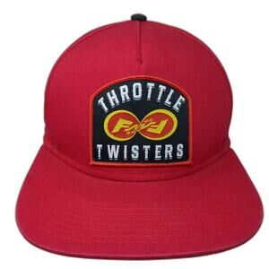 Throttle Twisters Snapback Hat Red One Size Adjustable Flat Brim FMF